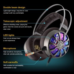 Świecący zestaw słuchawkowy do gier NiUB5 PC65 - słuchawki 3D USB 7.1 PS4 z funkcją redukcji szumówSłuchawki