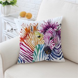 Kolorowe zebry safari - poszewka na poduszkęPoszewek na poduszki