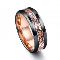 Tungsten Steel - rose gold dragon - ringRings