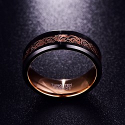 Tungsten Steel - rose gold dragon - ringRings