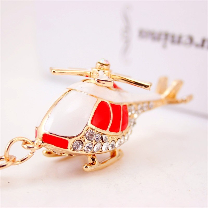 Crystal golden helicopter - keychainKeyrings
