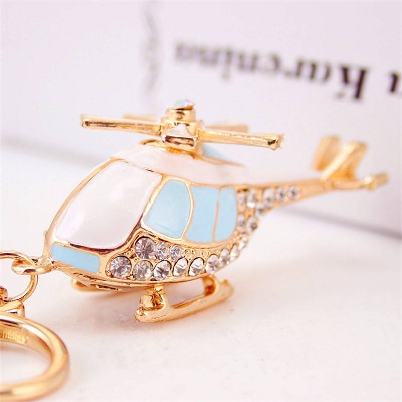 Crystal golden helicopter - keychainKeyrings