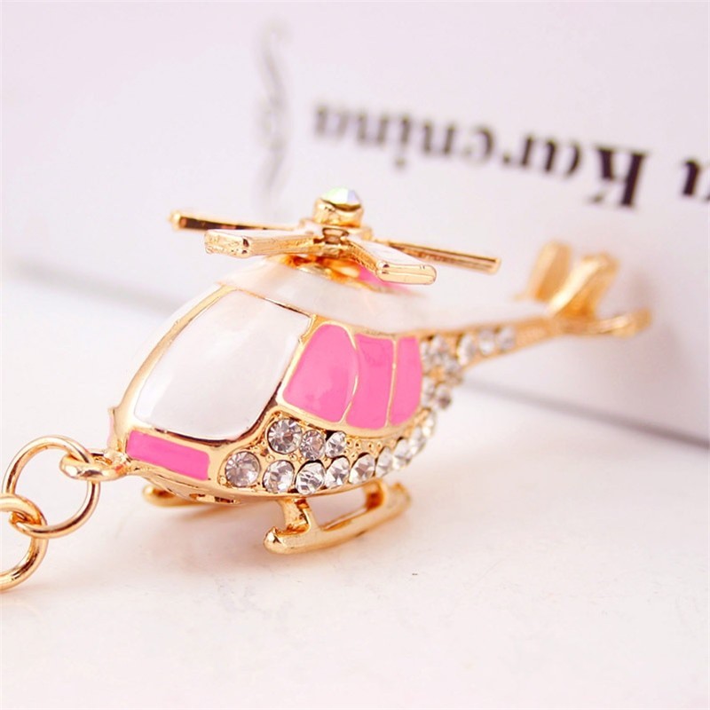 Crystal golden helicopter - keychainKeyrings