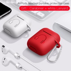 Miękkie silikonowe etui na słuchawki Apple AirPods z haczykiemSłuchawki