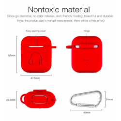 Miękkie silikonowe etui na słuchawki Apple AirPods z haczykiemSłuchawki