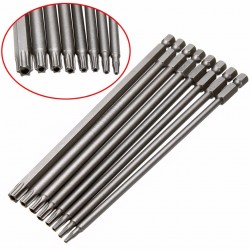 Magnetic Torx screwdriver bit set 150mm T8/T10/T15/T20/T25/T27/T30/T40 - 8 pcsBits & drills