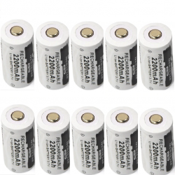 Bateria - CR123A 16340 - 2200 mAh 3.7V - ładowalna 10 sztBaterii