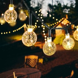 Kryształowe solarowe kulki LED - wodoodporne lampki choinkoweŚwięta Bożego Narodzenia