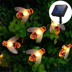 LED światło z pszczołami - lampki choinkowe zasilane energią słonecznąPaski