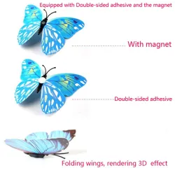 3D butterflies wall stickers - fridge magnets - 12 piecesWall stickers