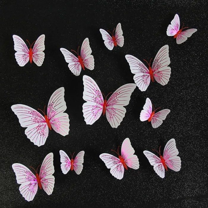 3D butterfly - wall sticker with magnet 12 piecesWall stickers