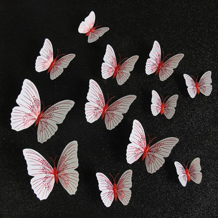 3D butterfly - wall sticker with magnet 12 piecesWall stickers