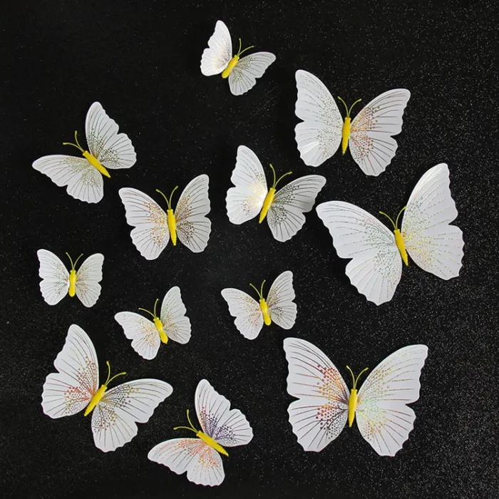 3D butterfly - wall sticker with magnet 12 piecesWall stickers