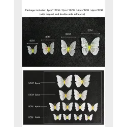 Motyl 3D - naklejka ścienna z magnesem 12 sztukNaklejki Ścienne