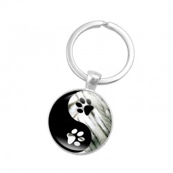 Yin Yang - szklany okrągły brelok do kluczyBreloczki Do Kluczy