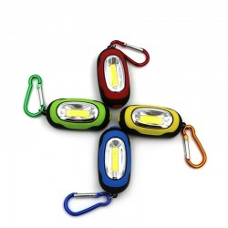 Mini COB LED 3-tryby latarka z karabińczykiemBreloczki Do Kluczy