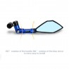 Motorcycle aluminum rear view mirrors with blue glass for Kawasaki Z900 Z900RS Z800 Z1000Mirrors