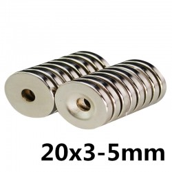 Magnes neodymowy N35 - super mocny okrągły pierścień 20 * 3 * 5mm 10 sztukN35