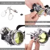 Steampunk & gothic round glasses - vintage rivet goggle with lightSunglasses
