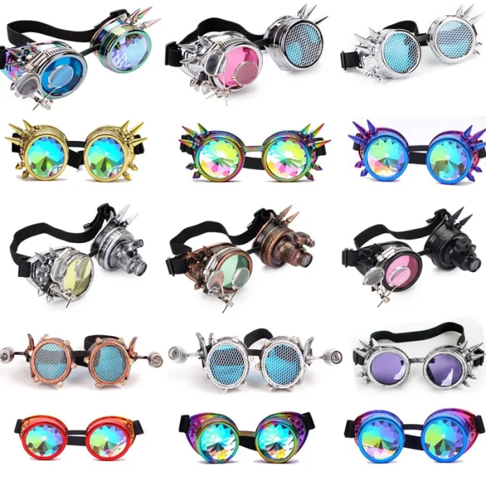 Steampunk & gotyckie okulary z nitami - vintage gogleHalloween & Impreza