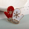 Christmas gloves - crystal broochBrooches