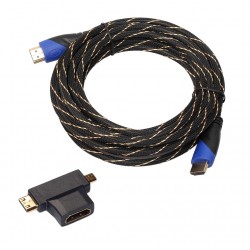 HDMI męski do męskiego kabel video - HDMI do micro HDMI mini HDMI z mini adapterem - przedłużacz audio 5mKable