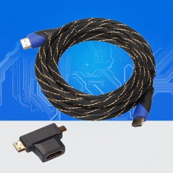 HDMI male to male video cable - HDMI to micro HDMI mini HDMI with mini adapter - audio extension cable 5mCables