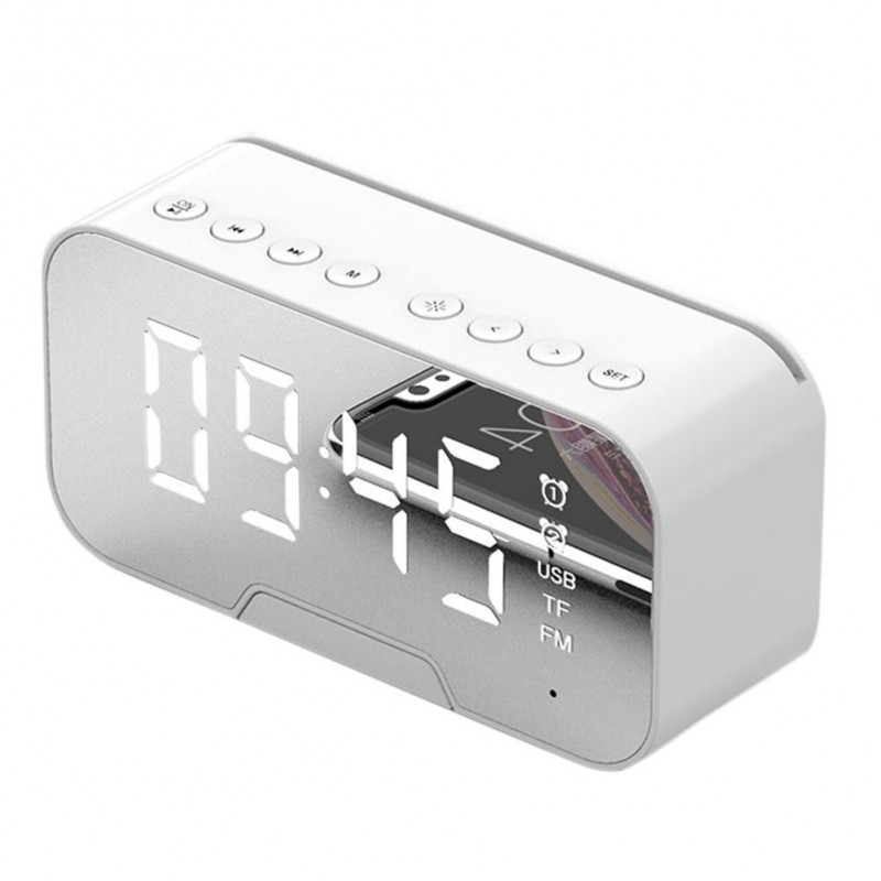 Bezprzewodowy głośnik Bluetooth G5 z lustrem & LED & budzikiem - obsługa karty TFBluetooth Głośniki