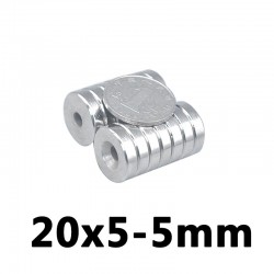 N35 neodymowy pierścień stożkowy - magnes 20 * 5 - 5mm - 5 sztukN35