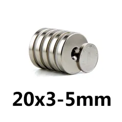 N35 neodymowy magnes pierścieniowy 20 * 3 - 5 mm - 5 sztukN35