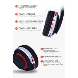 MH7 wireless headphones - Bluetooth headset - foldable - microphone - TF cardEar- & Headphones