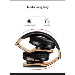 Bezprzewodowe słuchawki Bluetooth - redukujące hałas - składane - stereo bas - regulowane słuchawki z mikrofonemSłuchawki