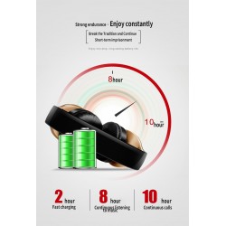 Bezprzewodowe słuchawki Bluetooth - redukujące hałas - składane - stereo bas - regulowane słuchawki z mikrofonemSłuchawki
