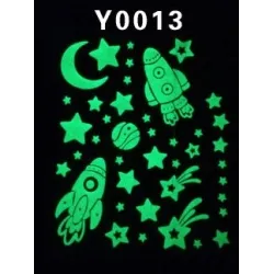 Stars & moon & galaxy - glow fluorescent stickersWall stickers