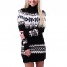 Zimowy długi sweter - mini sukienka z golfemSukienki