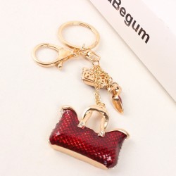 Two crystal red bags & high-heeled shoe - keychainKeyrings