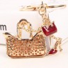 Two crystal red bags & high-heeled shoe - keychainKeyrings