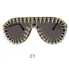 Vintage steampunkowe okulary przeciwsłoneczne z nitami - unisexOkulary Przeciwsłoneczne