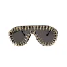 Vintage steampunkowe okulary przeciwsłoneczne z nitami - unisexOkulary Przeciwsłoneczne