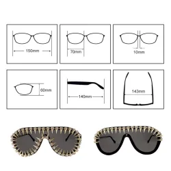 Vintage steampunkowe okulary przeciwsłoneczne z nitami - unisexOkulary Przeciwsłoneczne