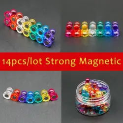 N35 - magnetyczne pinezki neodymowe - magnesy na lodówkę - 14 sztukMagnesy na lodówkę