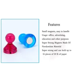 N35 - magnetyczne pinezki neodymowe - magnesy na lodówkę - 14 sztukMagnesy na lodówkę