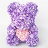Różany miś - niedźwiedź wykonany z róż nieskończoności z sercem - 25 cm - 35 cmWalentynki