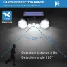30 LED - podwójna lampa solarowa - reflektor - czujnik ruchu PIR - regulowany kąt świecenia - wodoodpornyOświetlenia słonecznego