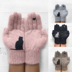 Kaszmirowe rękawiczki z kotkiemRękawiczki