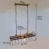 Vintage - wiszący uchwyt na butelki - żelazna lampa sufitowa - E27 LEDŚwiatła