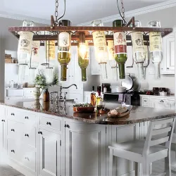 Vintage - hanging bottles holder - iron ceiling lamp - E27 LEDLights & lighting