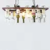 Vintage - wiszący uchwyt na butelki - żelazna lampa sufitowa - E27 LEDŚwiatła