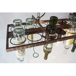 Vintage - hanging bottles holder - iron ceiling lamp - E27 LEDLights & lighting