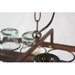 Vintage - hanging bottles holder - iron ceiling lamp - E27 LEDLights & lighting